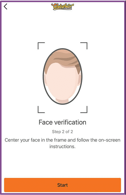 Verifying the Chaturbate model from your phone: Face verification