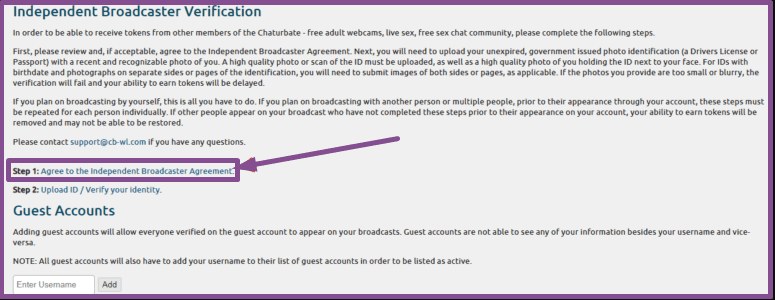 Independent Broadcaster Verification on Chaturbate