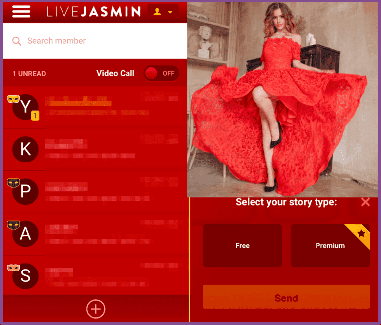 Jasmin Model Center mobile App: MyStory