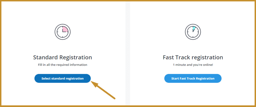 Standard and Fast Track registration